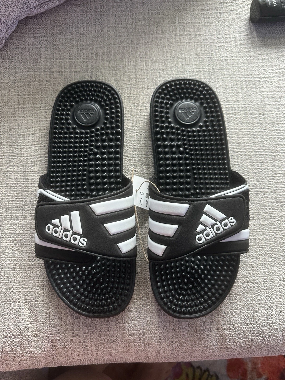 Adidas Adissage Slides Uomo Core Nero Bianco Nuvola US 9
