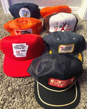 Vintage Lot of 7 Snapback Trucker Hat Cap Fun...