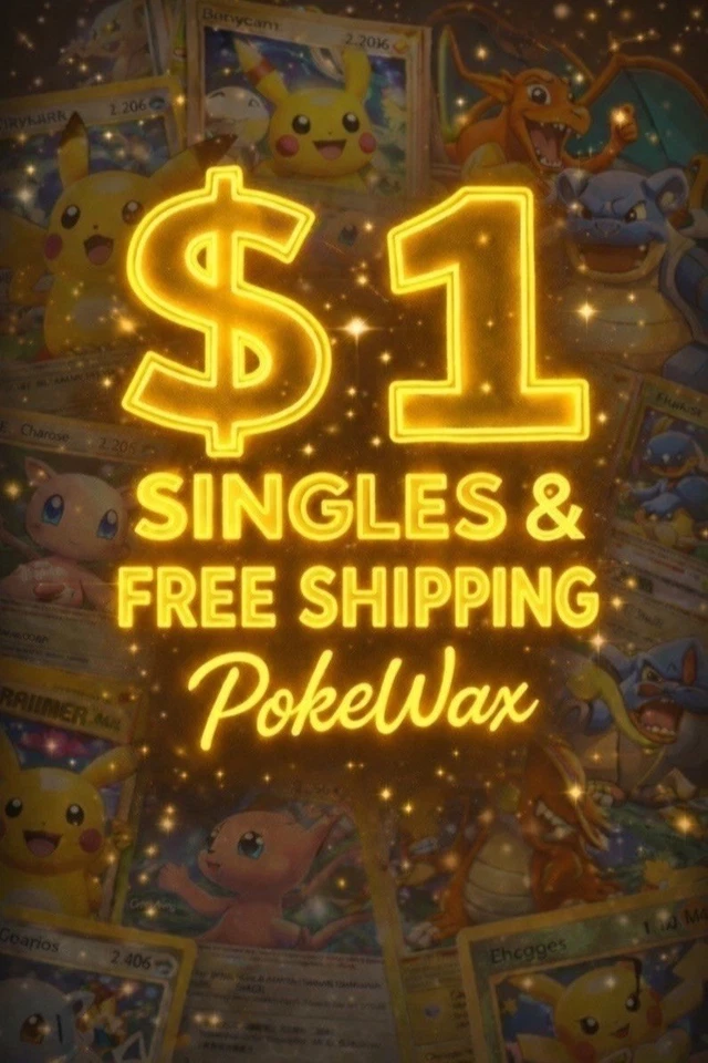 $1 START POKEMON SINGLES FREE SHIPPING 🔥 POKEWAX LIVE
