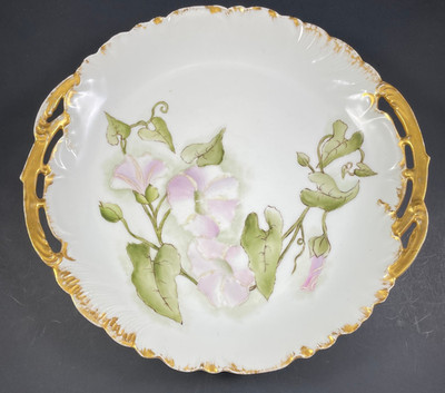 CFH GDM Platter Tray Cake Plate 12'' France Haviland Hand Painted Floral Antique