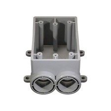 CANTEX 5133540 Weatherproof Box,2Inlet,1/2 in Hub,PVC 4FYX4