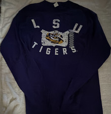 Hanes LSU Tigers Long Sleeve Crew Neck Purple...