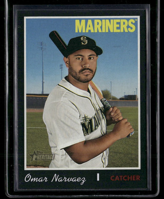 2019 Topps Heritage #607 Omar Narvaez Black SP /50 Mariners 
