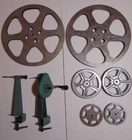 16mm Film Movie Winder Rewinder Hand Cranks Set cine table mounted + 6 REELS