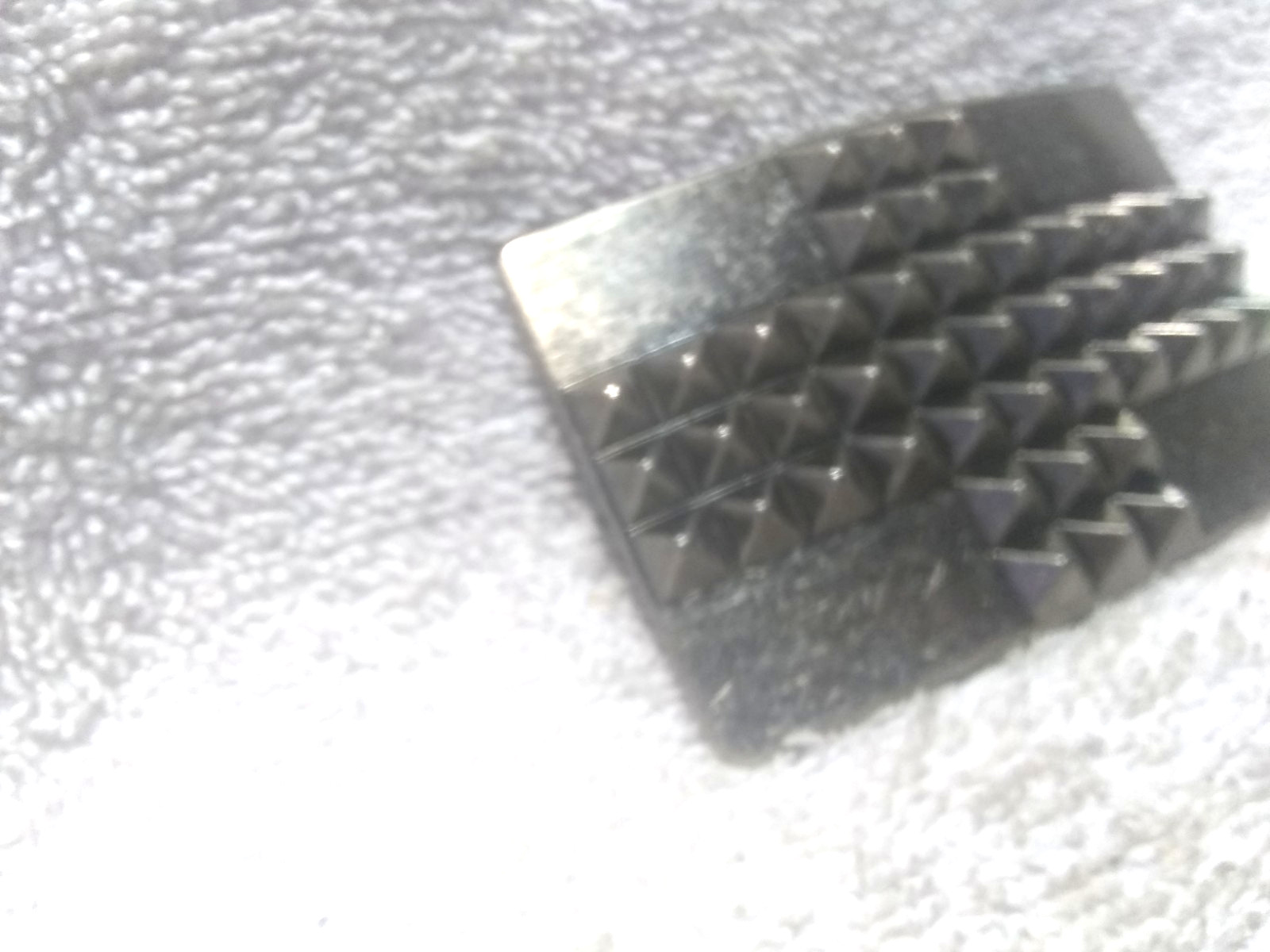 Silver Triple Row Pointed X Pattern Rectangle Bel… - image 3