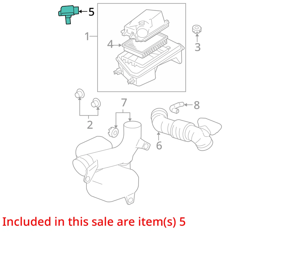 Medidor de flujo de aire másico Chevrolet Malibu 2004-2008 Maf WSX6H Foto 3 de 4