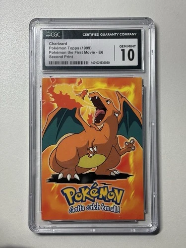 1999 Pokemon Topps Charizard The First Movie E6 Second Print CGC 10 Gem Mint