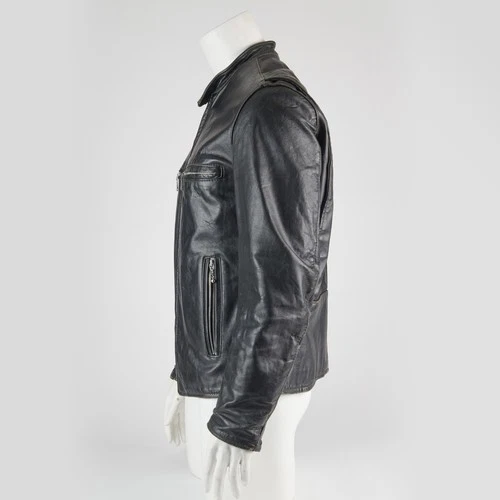 Brooks Vintage 1960s Men's Gold Label Blk Cafe Racer Moto Jacket Sz 42 MODDED!!! image 7