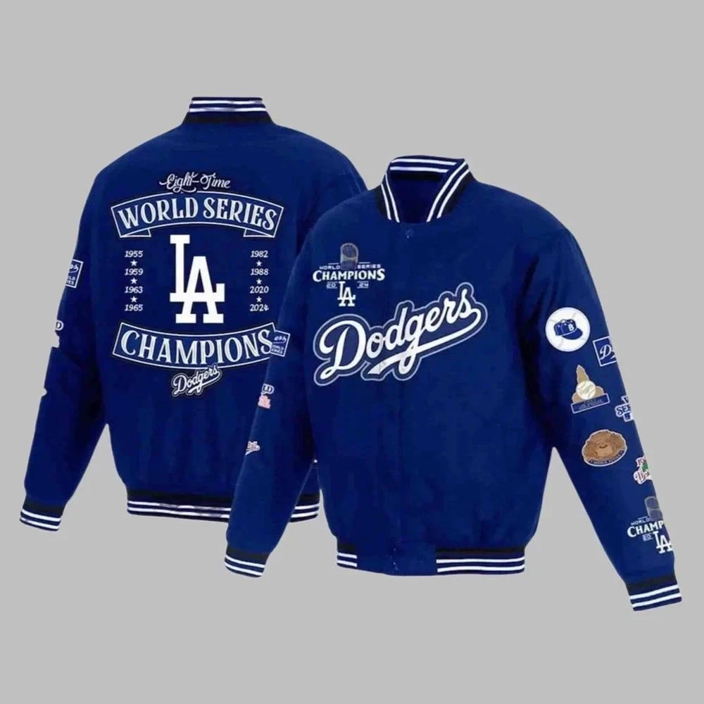 Dodger 8 Times World Series Champions Baseball Jacket
