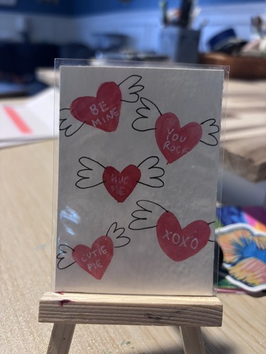ACEO Original Painting, Valentines Heart, Watercolor Painting