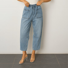 NEW WAKEE DENIM BARREL JEANS -LIGHT BLUE WASH-S6-22