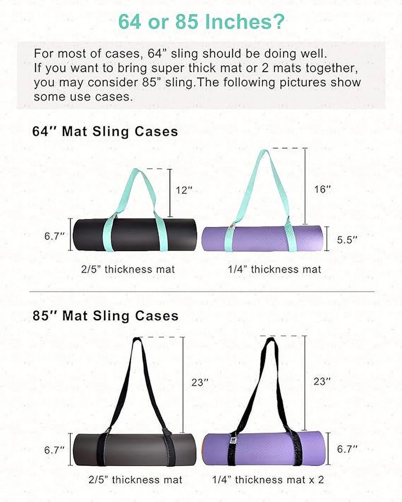 Adjustable Turquoise Yoga Mat Holder Strap – Mat Not Included  