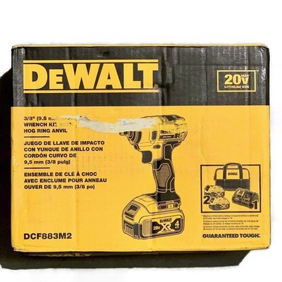 DEWALT DCF883M2 20V MAX Li-ion 3/8-Inch Cordless Impact Wrench w/ Hog Ring & Bag