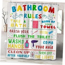 Kids Shower Curtain, Funny Teen Boy Girl 72"W x 72"L Pack of 1 Colorful-1