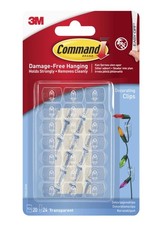 Command Clear Mini Clips 20 Hooks, 24 Strips, DamageFree Wall Adhesive Hanging 0.30 per strip