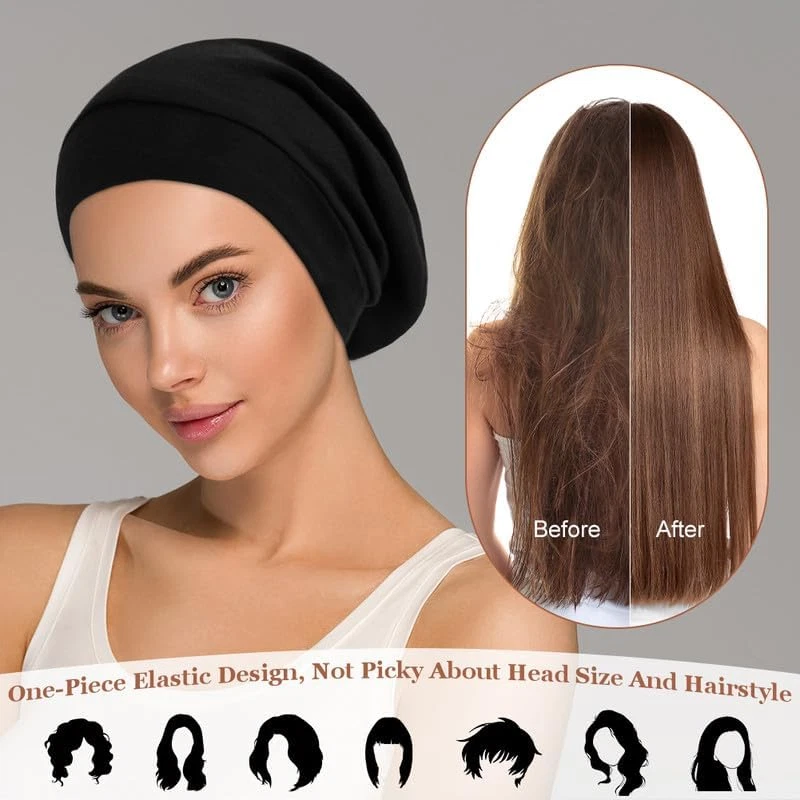 Damen Chemo Hüte Beanie Turban Kopfbedeckung Plissee Mütze Krebs Kopfbedeckung - Bild 4 von 4