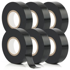 6 Pack Black Electrical Tape, 66 Ft Waterproof Electric Tape Black High Temperat
