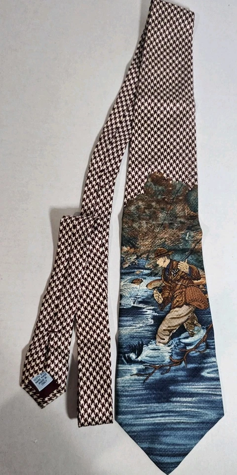 Винтажный Abercrombie & Fitch джентльменские ткани нахлыстом шеи галстук 100% шелк папа - Изображение 3 из 4