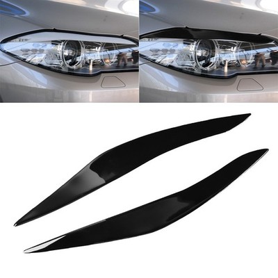 2er Set Gloss Black Scheinwerfer Augenlidtrimm für BMW 5 Serie F10 F11