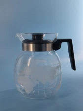Vintage 1970s Nestle Nescafe World Globe Glass Carafe Coffee Pot With lid