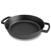 Ø34Cm Gusseisenpfanne Aus Gusseisen BräTer Schmortopf Zwei Griffe Servierpfanne