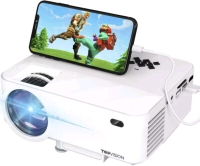 TOPVISION Projector, Synchronized Smart Phone Screen, 1080P, HDMI + USB Support