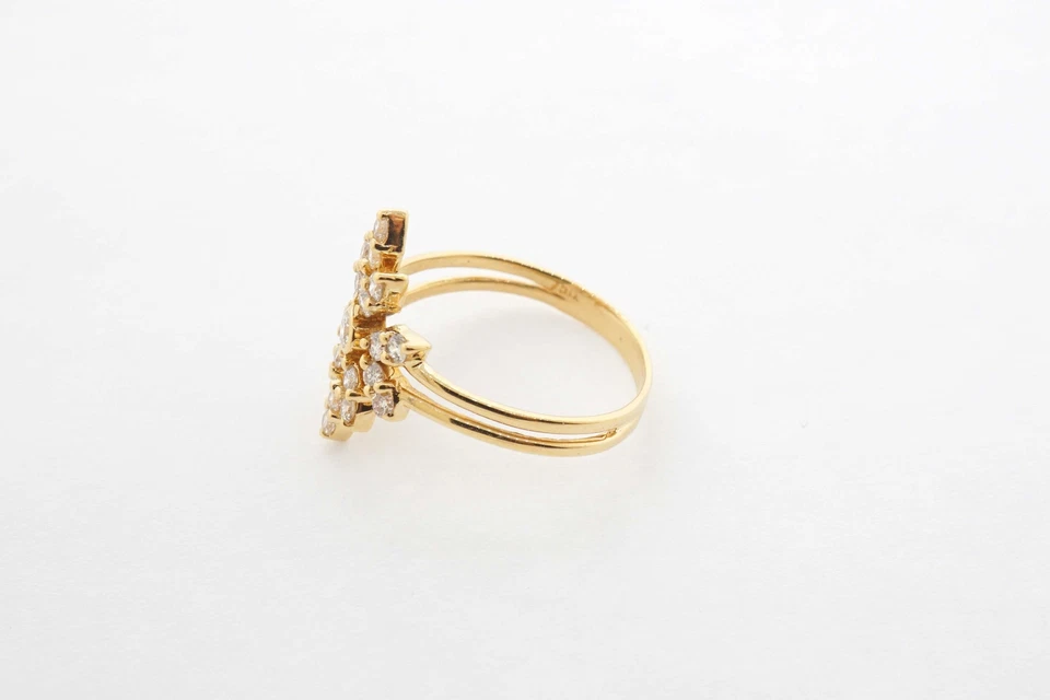  黄金钻石戒指 18k 0.56 克拉 G VS1 雪花 尺寸 6.5 美国 — 第 4/4 张图片