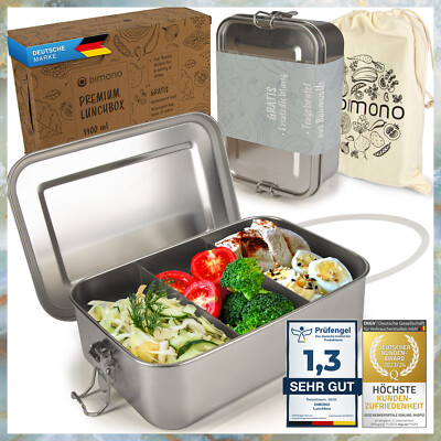 Brotdose Lunchbox Bento Box Brotzeitdose Edelstahl Auslaufsicher Dicht Fächer