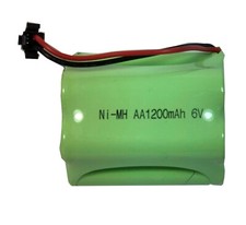 6V 1200mAh Ni-Mh AA Rechargeable Battery Pack with SM 2P Plug