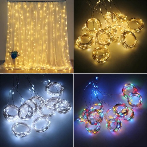 300 LED Curtain Fairy Lights String Indoor/Outdoor Wedding Party Wall Decor - Picture 4 of 15