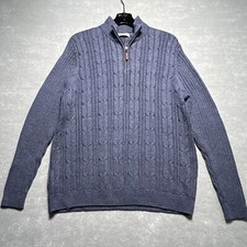 Tommy Bahama 1/4 Zip Sweater Men  s Medium Light Purple Pullover Cable Knit