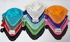 EAR NET FLY VEIL CROCHET WITH CRYSTALS HORSE RIDING EQUESTRIAN FULL SIZE