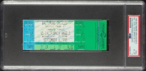 September 6, 1995 Cal Ripken Jr. Break Lou Gehrig Streak 2,131 Full Ticket PSA 6