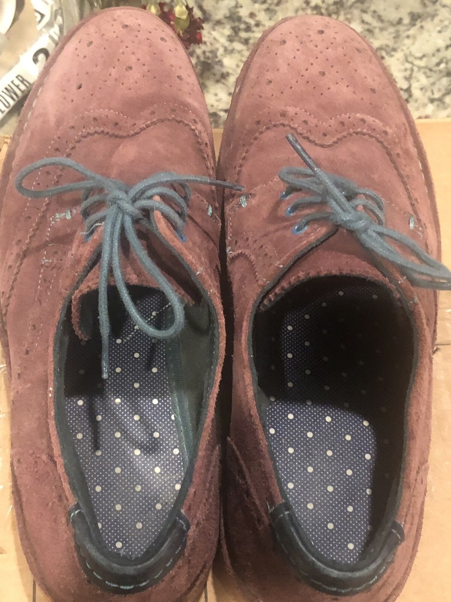 Purple TED BAKER JAMFRO Suede Oxford Wingtip Dress Shoes 
