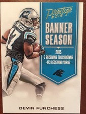 2016 Prestige Football Devin Funchess Banner Season Insert