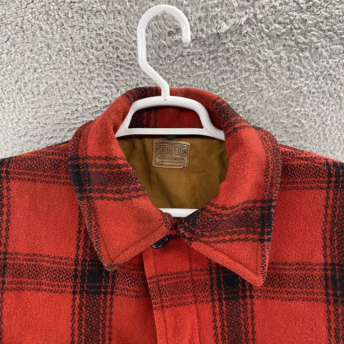 50's USA製 Monterey Club バッファローチェック ジャケット VINTAGE Monterey Club Jacket Men Extra Large Red Buffalo Plaid