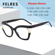 Women Fashion Anti Blue Light Myopia Glasses Cat Eye Frame Oversize Glasses New