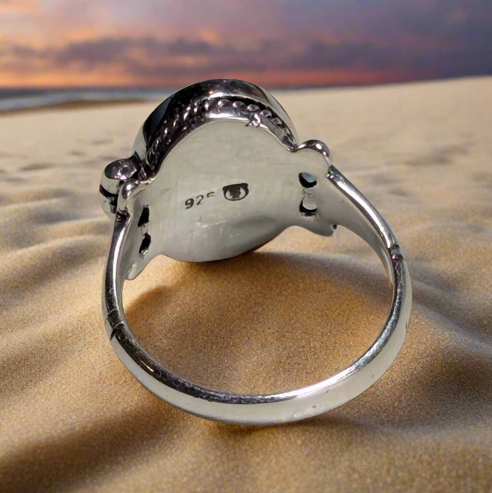 ANILLO VENENOSO CAJA SECRETA sello plata esterlina talla 6, 7, 8, 9 Foto 3 de 4