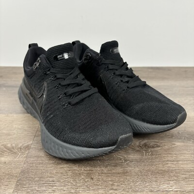 Nike React Infinity Run Flyknit 2 Running Shoes Mens 9.5 Triple Black CT2357 003