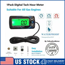 Digital Tachometer Tach Hour Meter For 2 & 4 Stroke Engines Motorcycle Kart Boat