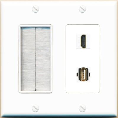 RiteAV HD USB2 with Brush Wall Plate [White]