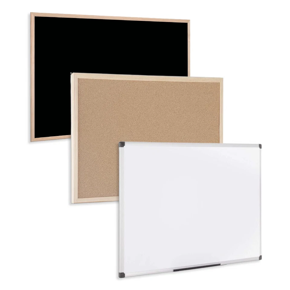 Bi-Office Korktafel Kreidetafel Whiteboard magnetisch Pinnwand Holz Alu Rahmen