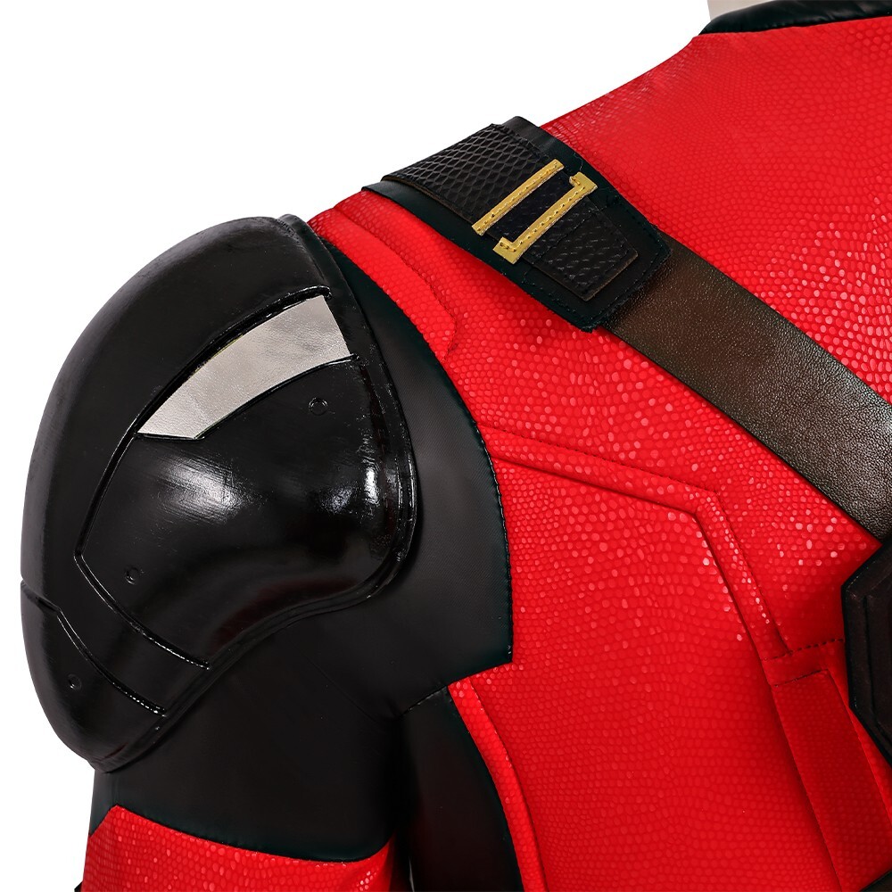 Deadpool 3 Wade Wilson Red Leather Jumpsuit Outfits Halloween Costume Cosplay image 8