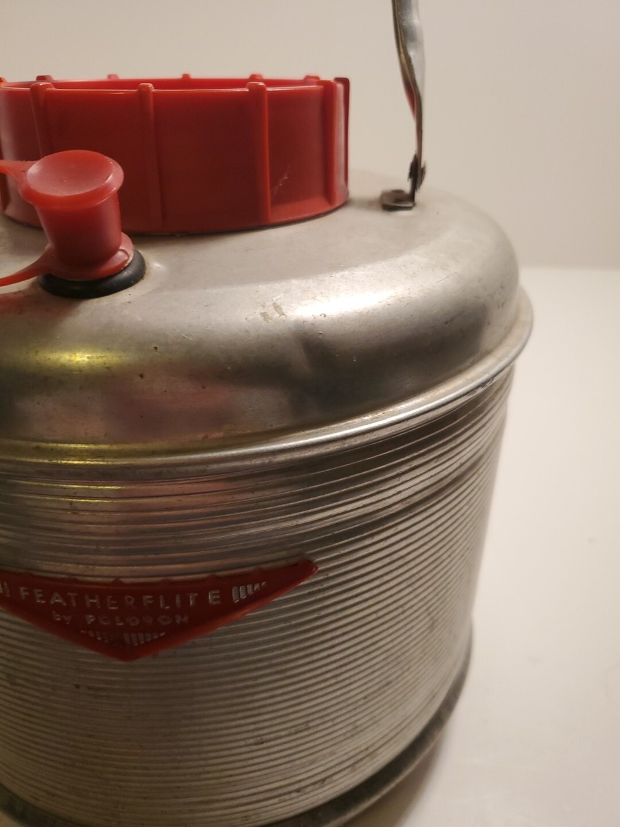 Vtg. 1960's Featherflite BY Poloron Aluminum Water Jug