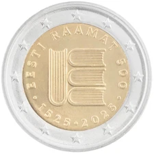 2025 Estonia € 2 Euro UNC Coin - Books in Estonian 500 Years