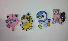 Lot Of 4 Pokemon Iron-on Patches - Piplup, Slowpoke, Psyduck, Jigglypuff