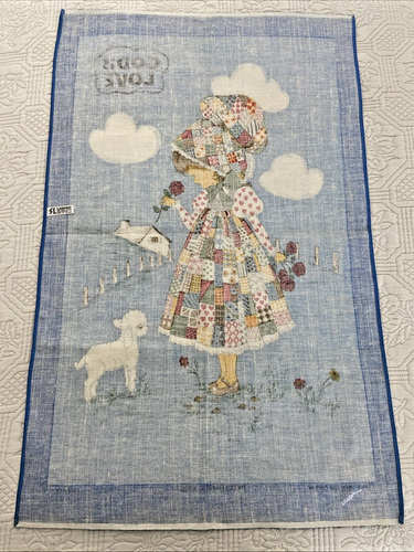 Vintage Lamont Tea Towel w Patchwork Girl Pattern Kitchen God is Love & Lamb Art - Bild 14 von 16