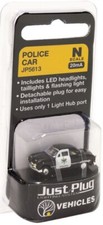 N scale Woodland Scenics Just Plug Lighted Vehicle Police Car JP5613