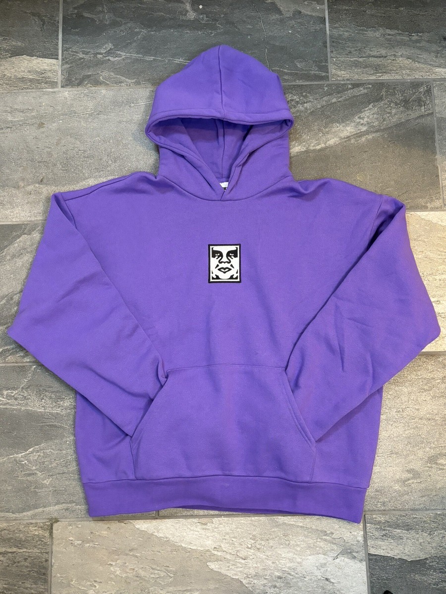 New Obey Face Men's Hoodie purple Sweatshirt Size Large | eBay
