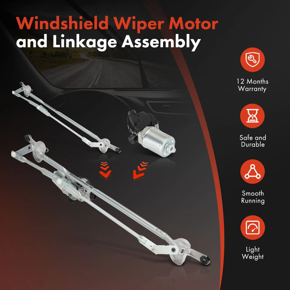Conjunto de acoplamiento de limpiaparabrisas y motor para Hummer H3 2006-2010 H3T 2009-2010 lado delantero Foto 2 de 4